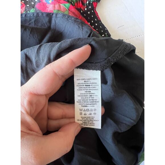 Free People Womens Morning Light Black Polka Dot Babydoll Dress Sz 0 Floral - Picture 6 of 10